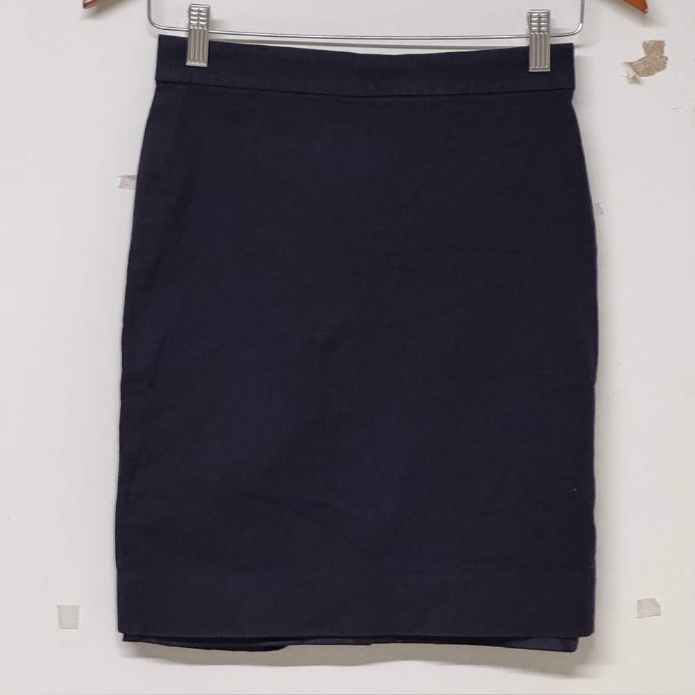 J. Crew No. 2 Pencil Skirt Navy Blue Office Work 00 Petite